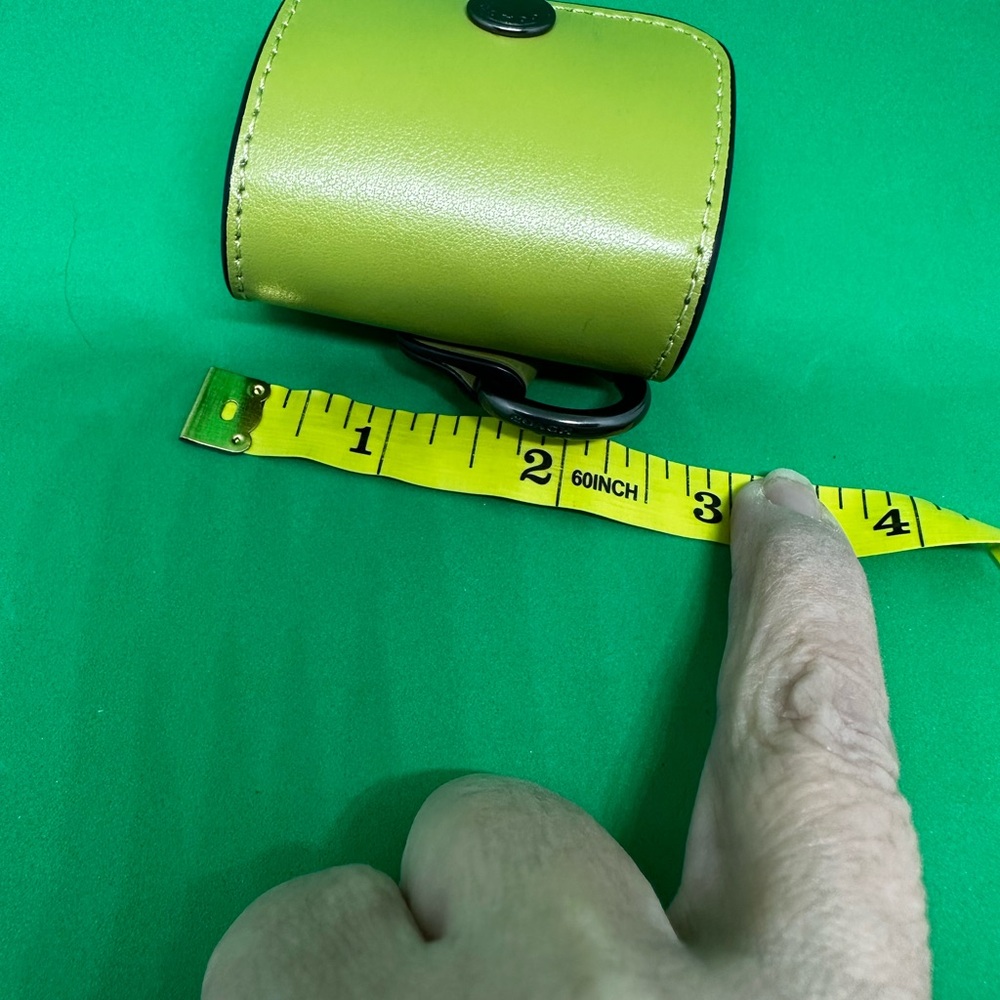 Coach Green Leather Snap Mini Pouch for early gen Apple AirPods 1st or 2nd. - Picture 8 of 10